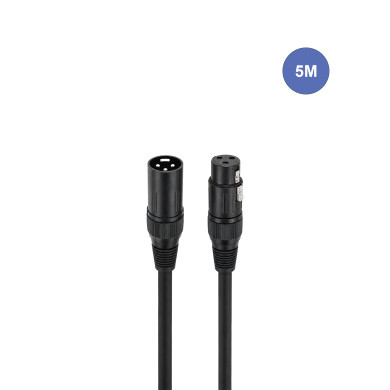 Câble 5m - XLR 3 PIN Mâle - XLR 3 PIN Femelle