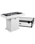 Podium DJ + Flight Case - Finition Blanc
