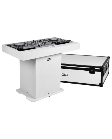 Podium DJ + Flight Case - Finition Blanc