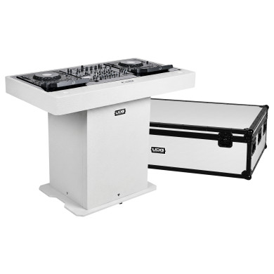 Podium DJ + Flight Case - Finition Blanc