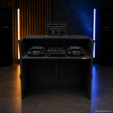 Stand DJ avec Lycra Noir + Housse