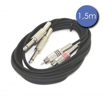 Câble 1,5m - JACK MONO Mâle - RCA Mâle