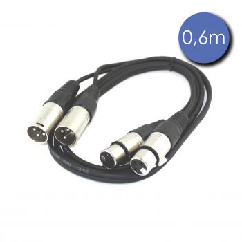 Câble 0,6m - XLR 3 PIN Mâle - XLR 3 PIN Femelle