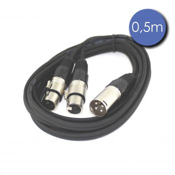 Câble 0,5m - XLR 3 PIN Mâle - XLR 3 PIN Femelle