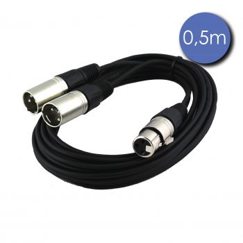 Câble 0,5m - XLR 3 PIN Mâle - XLR 3 PIN Femelle