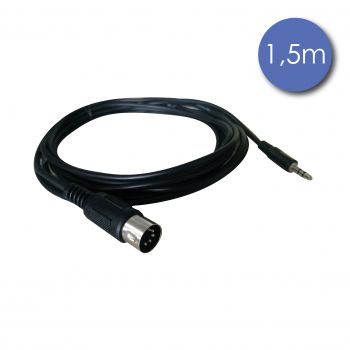 Câble 1,5m - MINI JACK STEREO Mâle - MIDI DIN 5 PIN Mâle