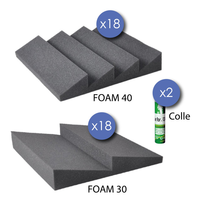 Pack 18 FOAM 30 + 18 FOAM 40 + 2 colles