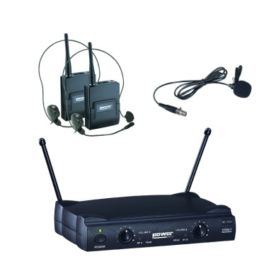 Double Micro Serre tette + Cravate VHF fréquence 175.5 - 186.5 MHZ