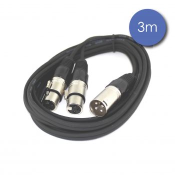 Câble 3m - XLR 3 PIN Femelle - XLR 3 PIN Mâle