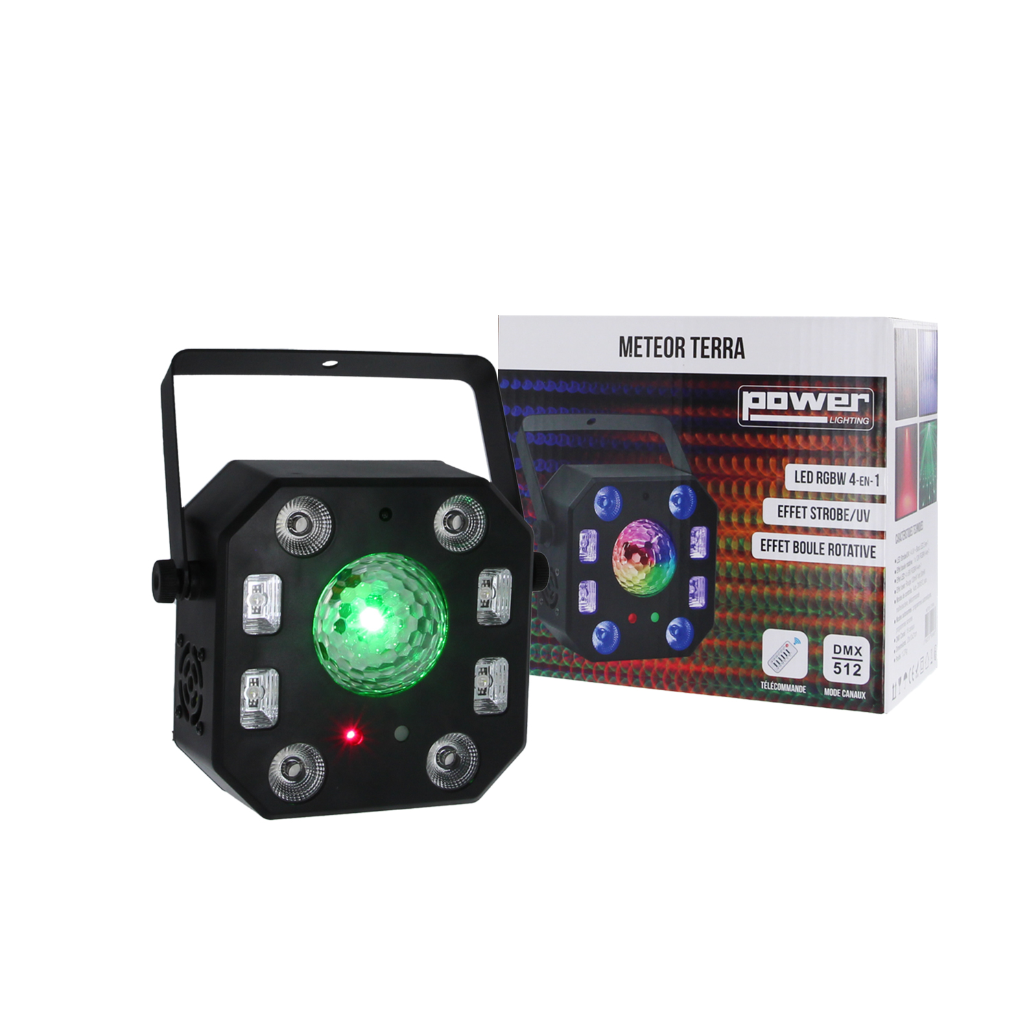 Meteor IX Power lighting - Effet 4 en 1 Wash flower strobe et laser vert  rouge