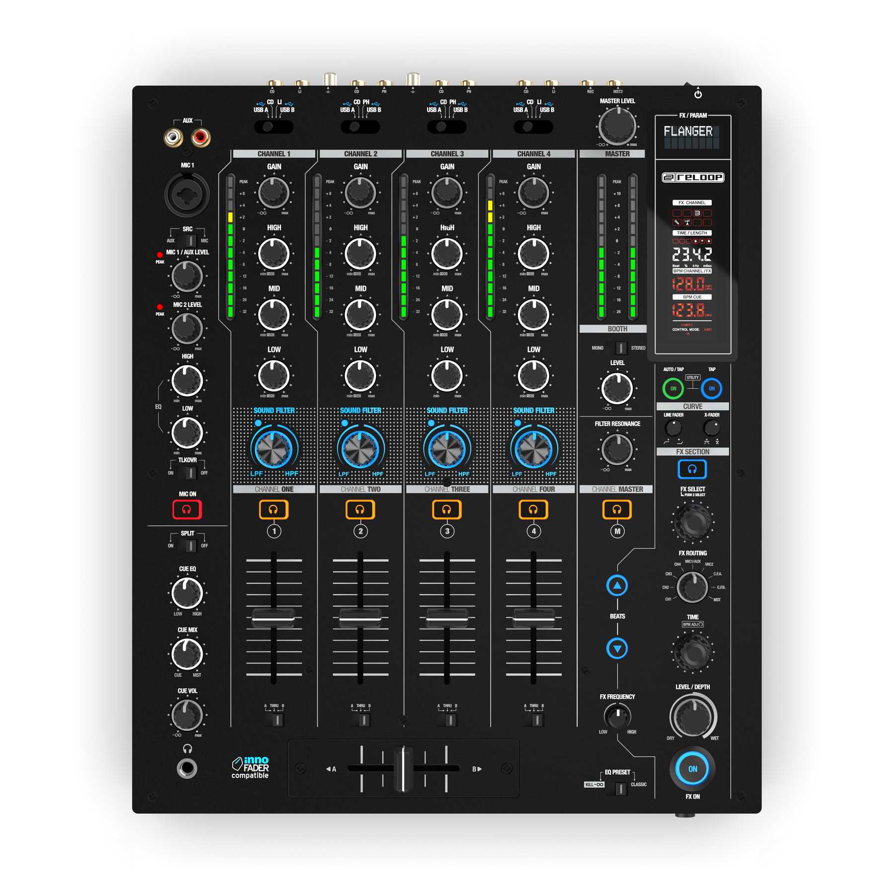 Table de mixage 12 canaux avec multiples sources audio intégrées